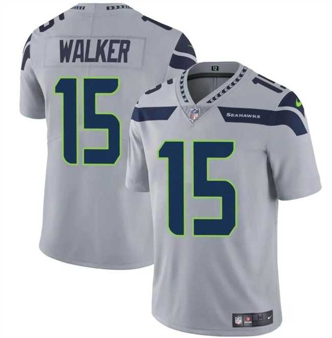 Men & Women & Youth Seattle Seahawks #15 P.J. Walker Gray Vapor Limited Football Stitched Jersey->seattle seahawks->NFL Jersey